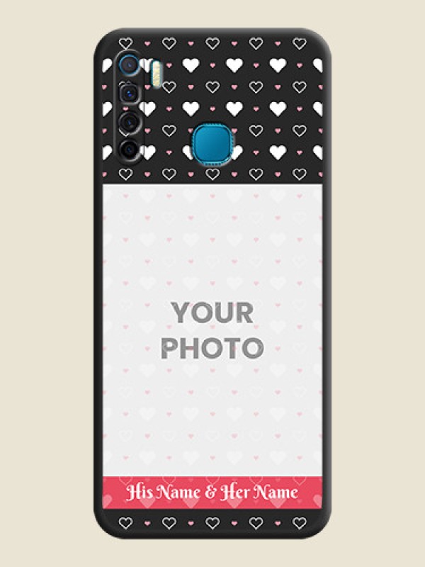 Custom White Color Love Symbols with Text Design on Photo on Space Black Soft Matte Phone Cover - Infinix S5 Lite - alternate view