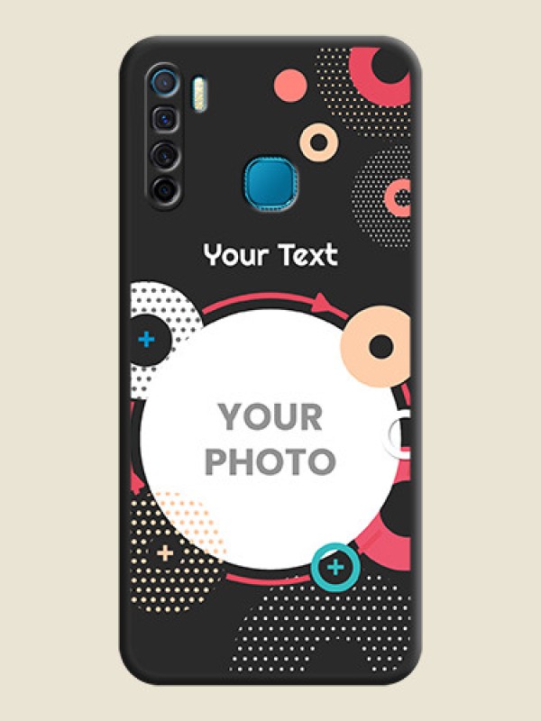 Custom Multicoloured Round Image on Personalised Space Black Soft Matte Cases - Infinix S5 Lite - alternate view