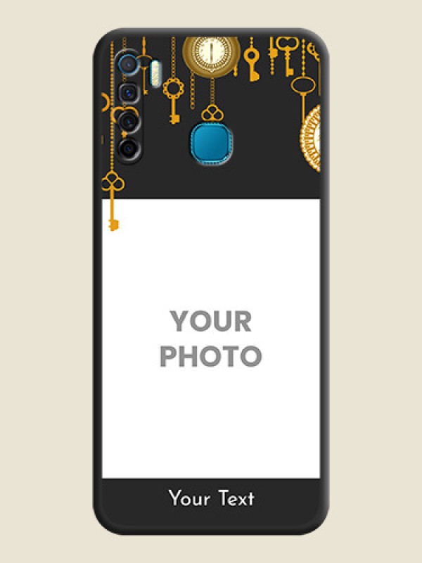 Custom Decorative Design with Text on Space Black Custom Soft Matte Back Cover - Infinix S5 Lite - alternate view