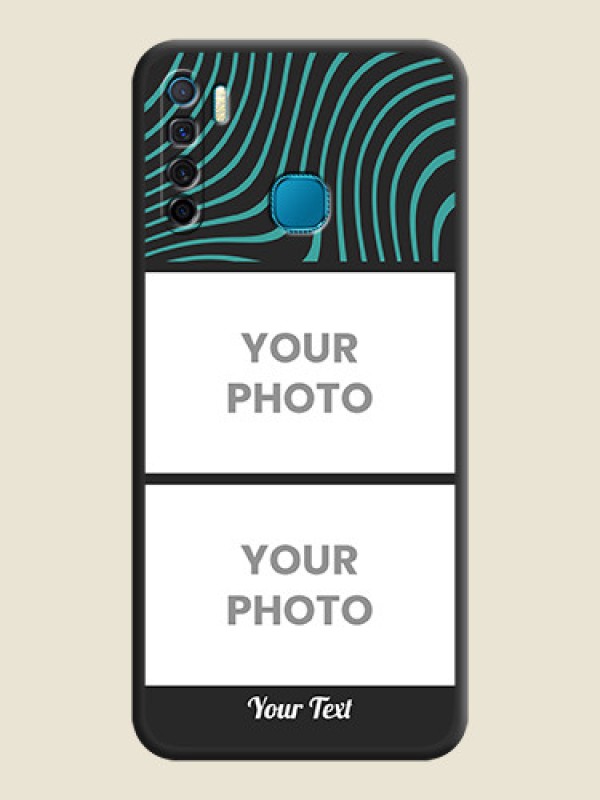 Custom Wave Pattern with 2 Image Holder on Space Black Personalized Soft Matte Phone Covers - Infinix S5 Lite - alternate view