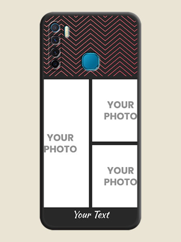Custom Wave Pattern with 3 Image Holder on Space Black Custom Soft Matte Back Cover - Infinix S5 Lite - alternate view