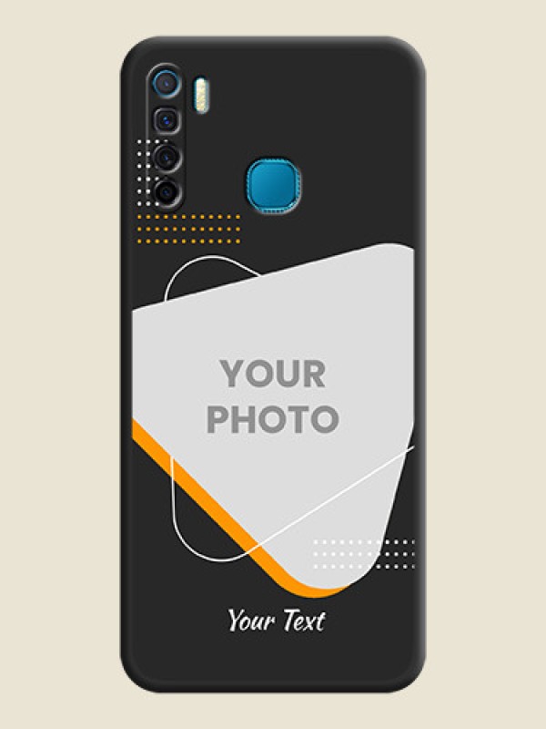 Custom Yellow Triangle on Photo on Space Black Soft Matte Phone Cover - Infinix S5 Lite - alternate view