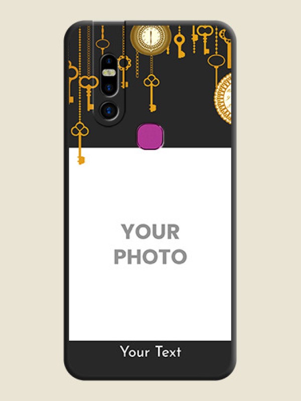 Custom Decorative Design with Text on Space Black Custom Soft Matte Back Cover - Infinix S5 Pro - alternate view