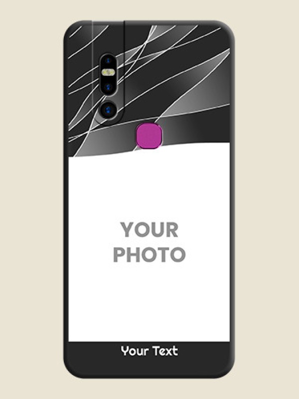 Custom Mixed Wave Lines - Photo on Space Black Soft Matte Mobile Cover - Infinix S5 Pro - alternate view