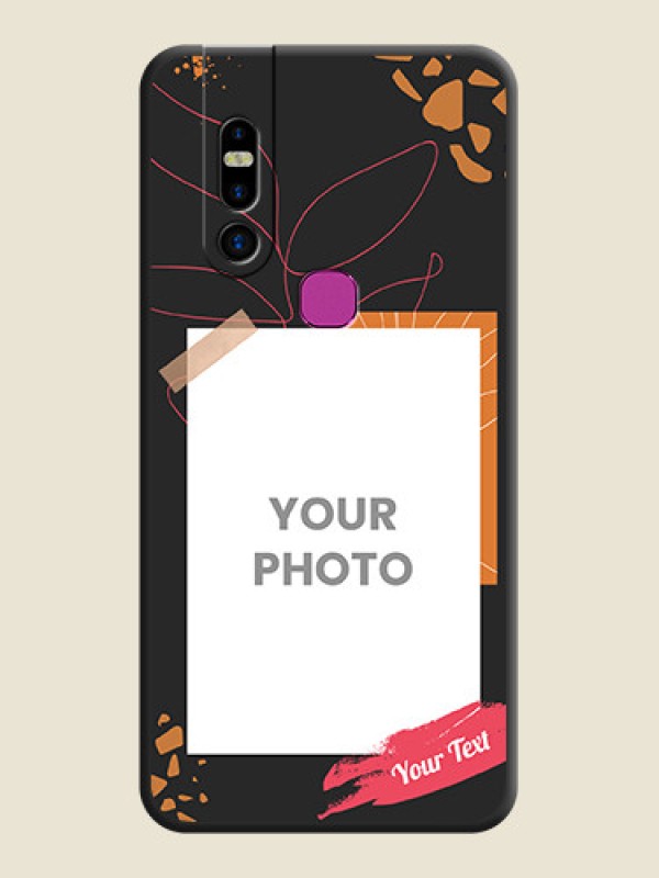 Custom Orange Photo Frame on Space Black Custom Soft Matte Phone Back Cover - Infinix S5 Pro - alternate view