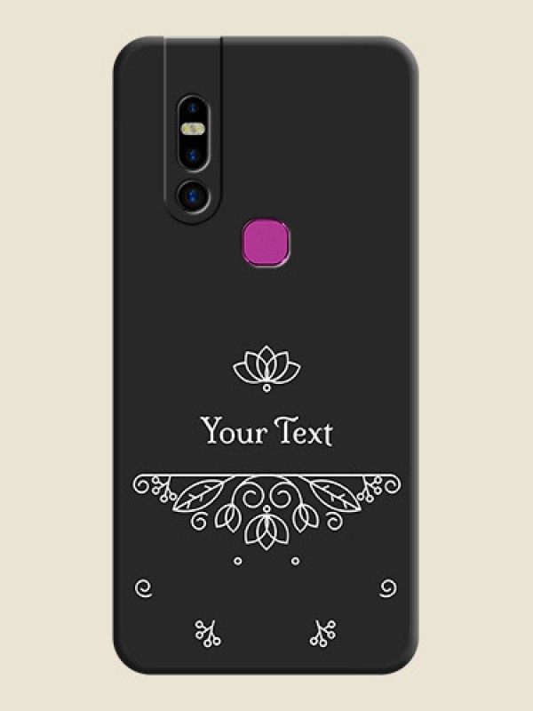 Custom Lotus Garden Custom Text On Space Black Personalized Soft Matte Phone Covers - Infinix S5 Pro - alternate view