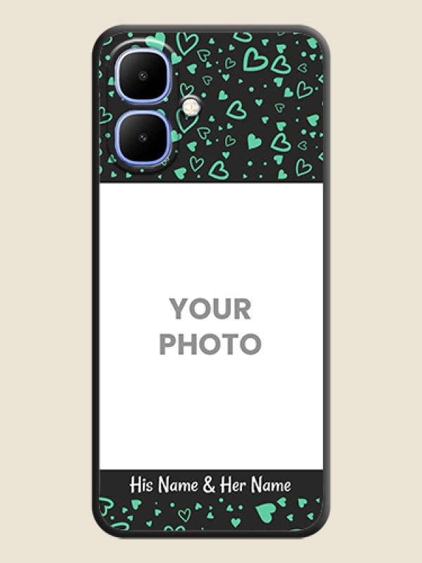 Custom Sea Green Indefinite Love Pattern on Photo On Space Black Custom Soft Matte Mobile Back Cover - Infinix Smart 10 - alternate view