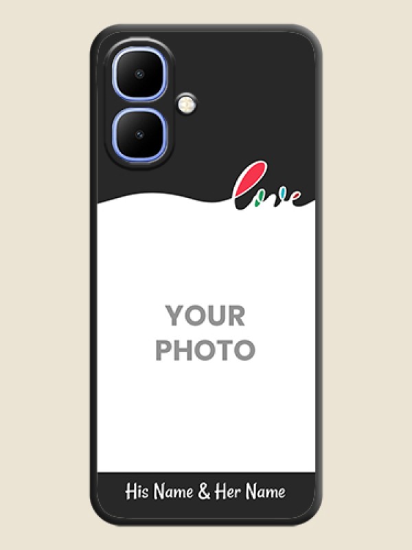 Custom Fall in Love Pattern with Picture on Photo On Space Black Custom Soft Matte Mobile Back Cover - Infinix Smart 10 - alternate view