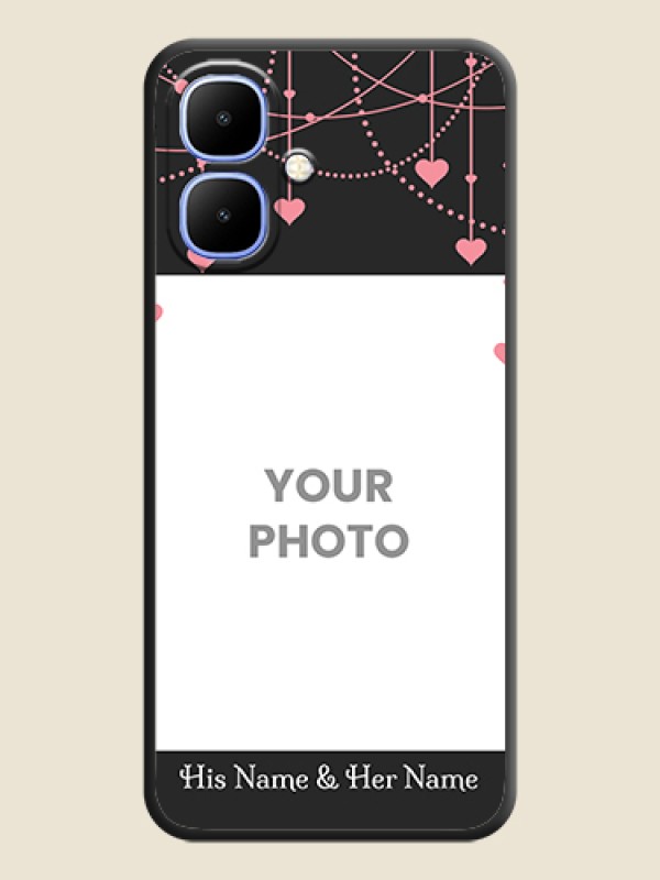 Custom Pink Love Hangings with Text On Space Black Custom Soft Matte Mobile Back Cover - Infinix Smart 10 - alternate view