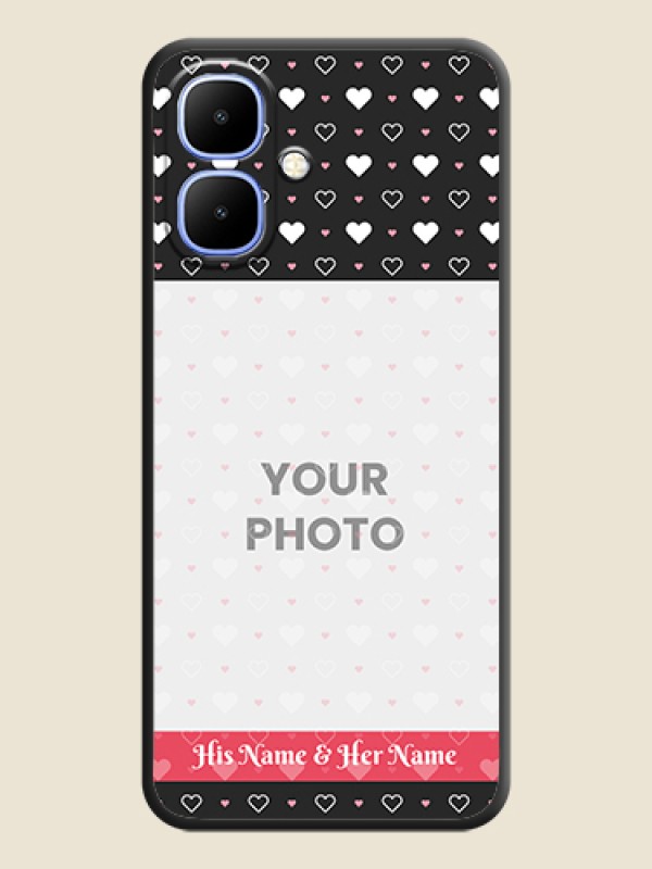 Custom White Color Love Symbols with Text Design on Photo On Space Black Custom Soft Matte Mobile Back Cover - Infinix Smart 10 - alternate view
