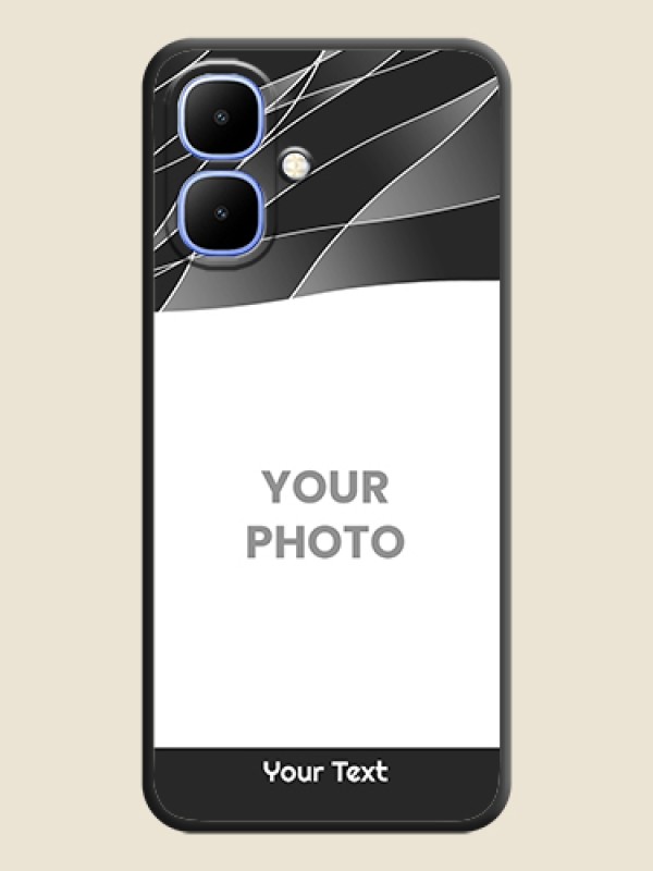 Custom Mixed Wave Lines on Photo On Space Black Custom Soft Matte Mobile Back Cover - Infinix Smart 10 - alternate view