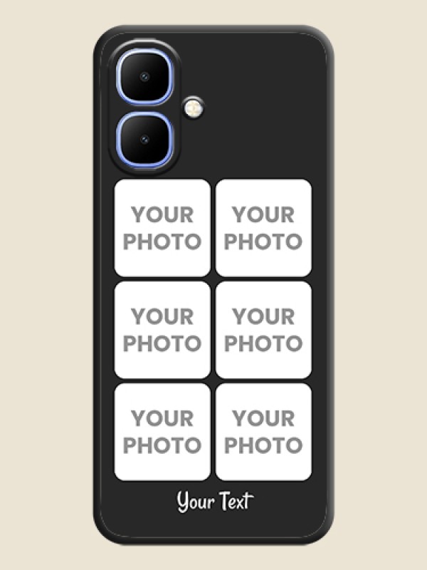 Custom Floral Art with 6 Image Holder on Photo On Space Black Custom Soft Matte Mobile Back Cover - Infinix Smart 10 - alternate view