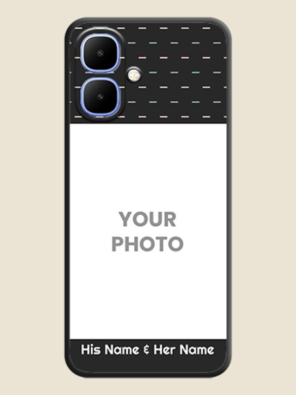 Custom Line Pattern Design with Text On Space Black Custom Soft Matte Mobile Back Cover - Infinix Smart 10 - alternate view