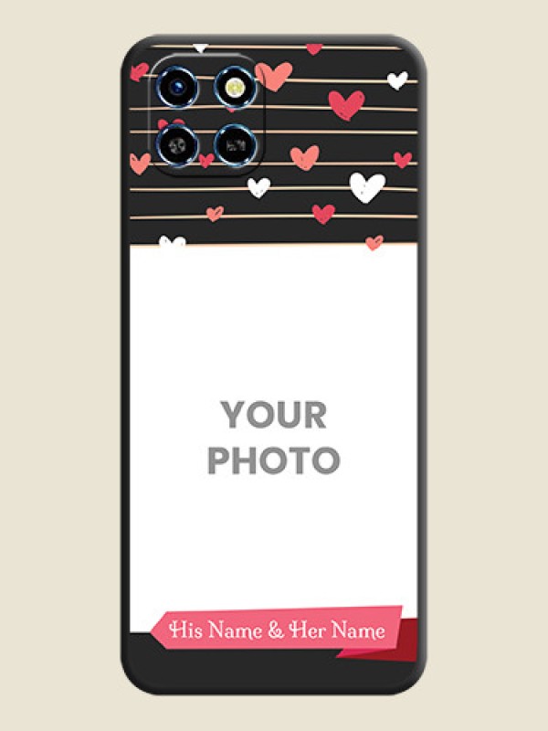 Custom Love Pattern with Name on Pink Ribbon - Photo on Space Black Soft Matte Back Cover - Infinix Smart 6 HD - alternate view