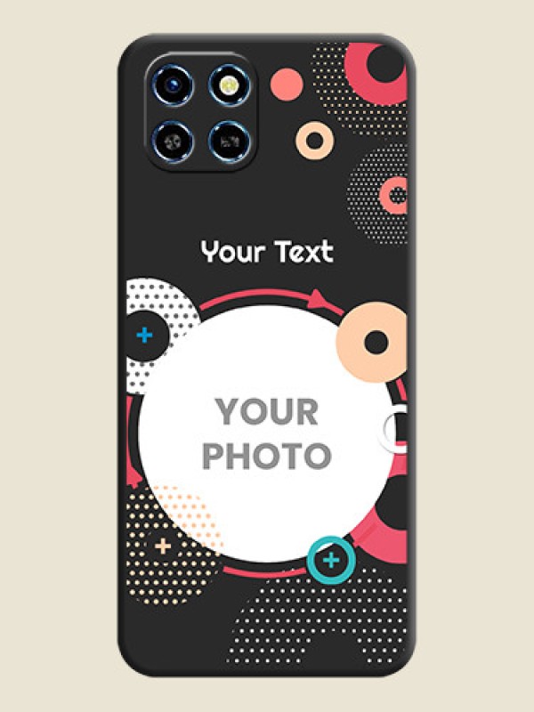 Custom Multicoloured Round Image on Personalised Space Black Soft Matte Cases - Infinix Smart 6 HD - alternate view