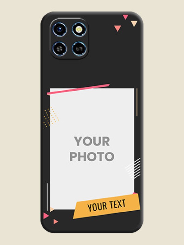 Custom Photo Frame with Triangle Small Dots - Photo on Space Black Soft Matte Back Cover - Infinix Smart 6 HD - alternate view