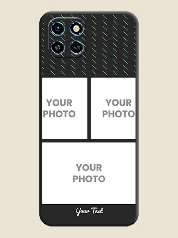 Custom Cross Dotted Pattern with 2 Image Holder on Personalised Space Black Soft Matte Cases - Infinix Smart 6 HD - alternate view