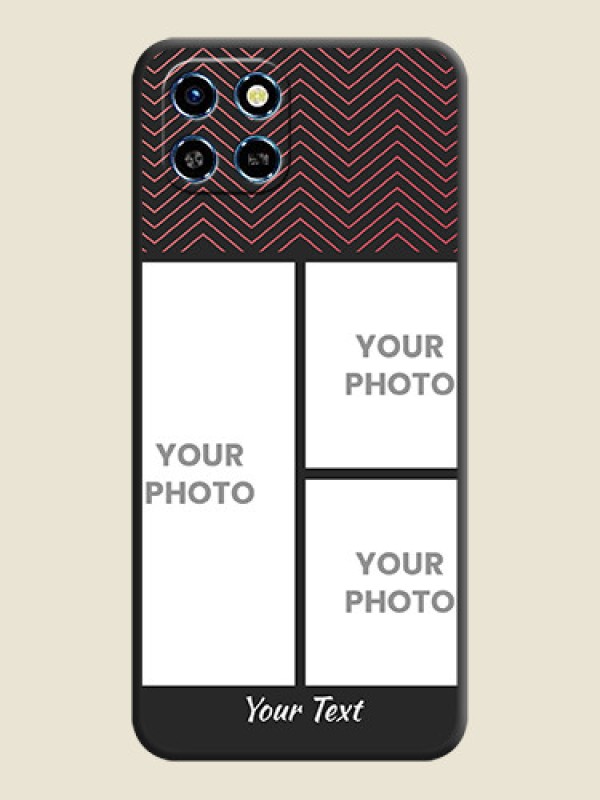 Custom Wave Pattern with 3 Image Holder on Space Black Custom Soft Matte Back Cover - Infinix Smart 6 HD - alternate view
