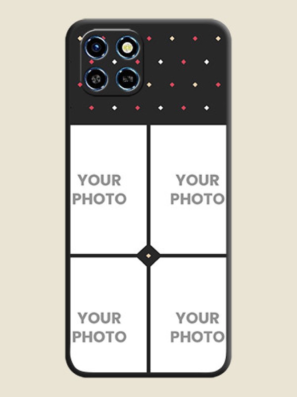 Custom Multicolor Dotted Pattern with 4 Image Holder on Space Black Custom Soft Matte Phone Cases - Infinix Smart 6 HD - alternate view