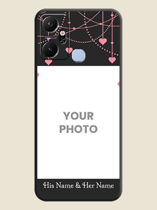 Custom Pink Love Hangings with Text on Space Black Custom Soft Matte Back Cover - Infinix Smart 6 Plus - alternate view