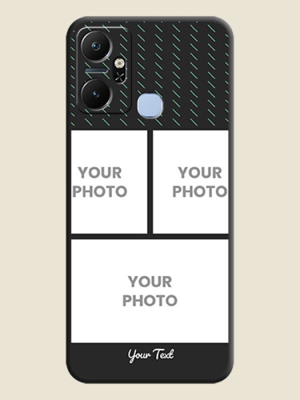 Custom Cross Dotted Pattern with 2 Image Holder on Personalised Space Black Soft Matte Cases - Infinix Smart 6 Plus - alternate view