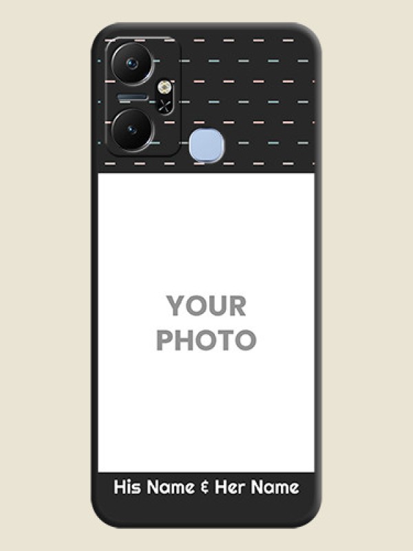 Custom Line Pattern Design with Text on Space Black Custom Soft Matte Phone Back Cover - Infinix Smart 6 Plus - alternate view