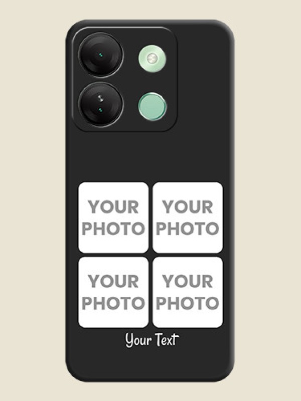 Custom Floral Art with 6 Image Holder - Photo on Space Black Soft Matte Mobile Case - Infinix Smart 7 Hd - alternate view