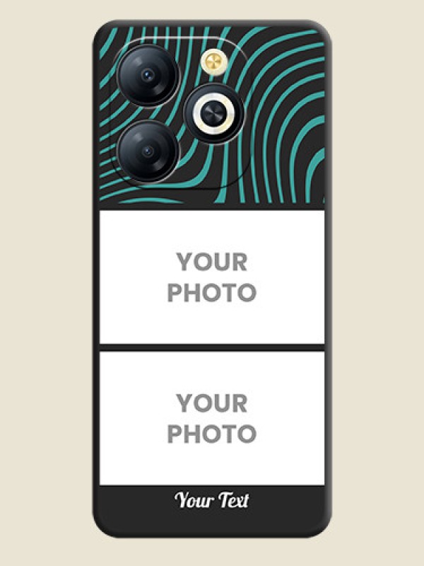 Custom Wave Pattern with 2 Image Holder On Space Black Custom Soft Matte Mobile Back Cover - Smart 8 HD - alternate view
