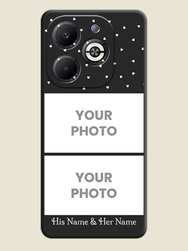 Custom Miniature Love Symbols with Name On Space Black Custom Soft Matte Mobile Back Cover - Infinix Smart 8 Plus - alternate view