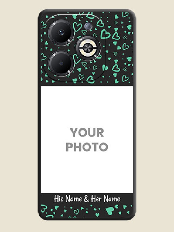 Custom Sea Green Indefinite Love Pattern on Photo On Space Black Custom Soft Matte Mobile Back Cover - Infinix Smart 8 Plus - alternate view