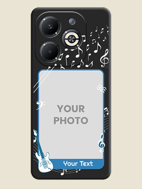 Custom Musical Theme Design with Text on Photo On Space Black Custom Soft Matte Mobile Back Cover - Infinix Smart 8 Plus - alternate view