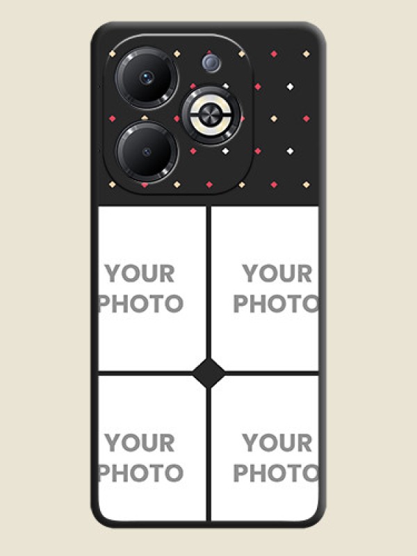 Custom Multicolor Dotted Pattern with 4 Image Holder On Space Black Custom Soft Matte Mobile Back Cover - Infinix Smart 8 Plus - alternate view