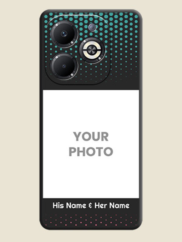 Custom Faded Dots with Grunge Photo Frame and Text On Space Black Custom Soft Matte Mobile Back Cover - Infinix Smart 8 Plus - alternate view