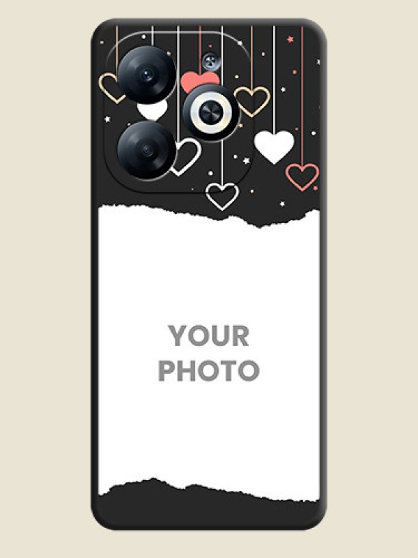 Custom Love Hangings with Splash Wave Picture on Space Black Custom Soft Matte Phone Back Cover - Infinix Smart 8 - alternate view