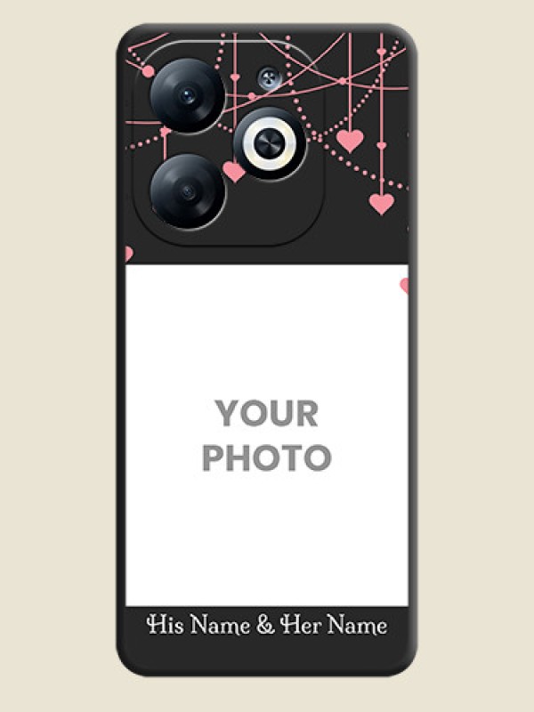 Custom Pink Love Hangings with Text on Space Black Custom Soft Matte Back Cover - Infinix Smart 8 - alternate view