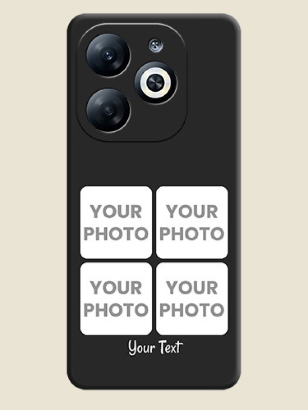 Custom Floral Art with 6 Image Holder - Photo on Space Black Soft Matte Mobile Case - Infinix Smart 8 - alternate view