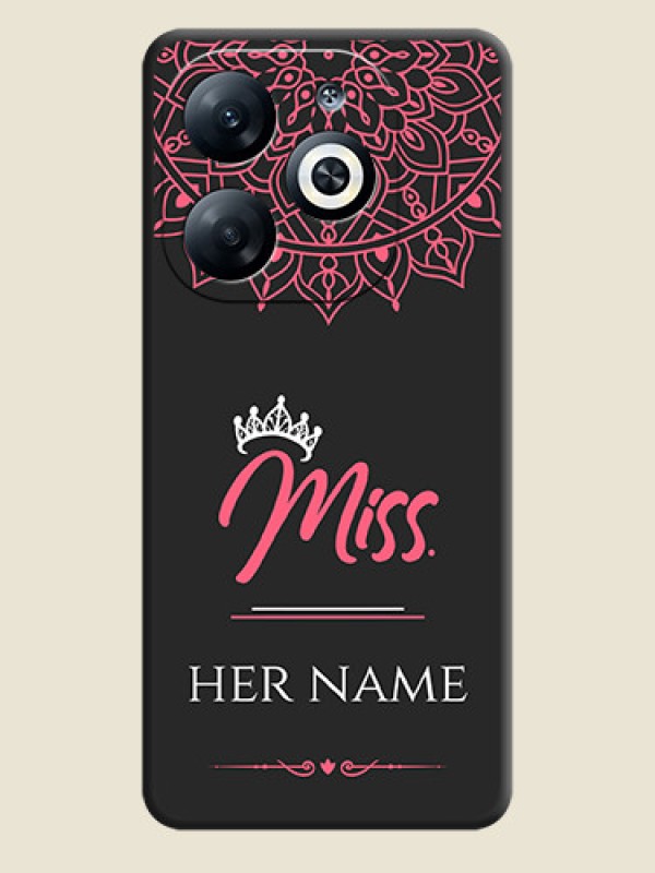 Custom Mrs Name with Floral Design on Space Black Personalized Soft Matte Phone Covers - Infinix Smart 8 - alternate view