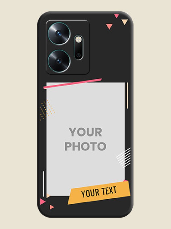 Custom Photo Frame with Triangle Small Dots - Photo on Space Black Soft Matte Back Cover - Infinix Zero 20 - alternate view