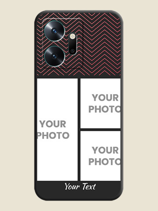 Custom Wave Pattern with 3 Image Holder on Space Black Custom Soft Matte Back Cover - Infinix Zero 20 - alternate view