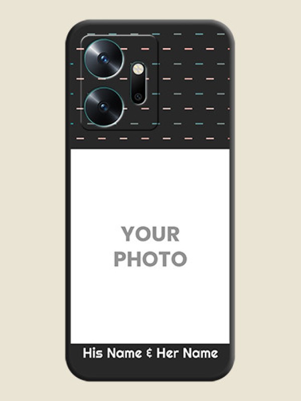 Custom Line Pattern Design with Text on Space Black Custom Soft Matte Phone Back Cover - Infinix Zero 20 - alternate view