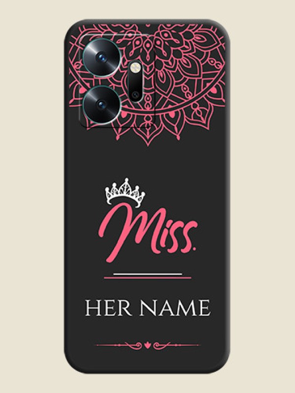 Custom Mrs Name with Floral Design on Space Black Personalized Soft Matte Phone Covers - Infinix Zero 20 - alternate view