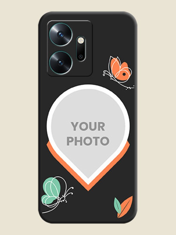 Custom Upload Pic With Simple Butterly Design On Space Black Personalized Soft Matte Phone Covers - Infinix Zero 20 - alternate view