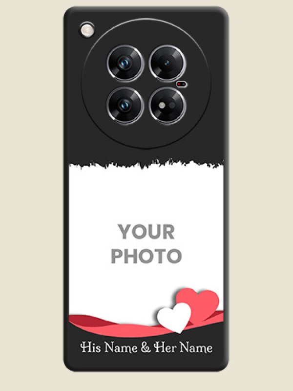 Custom Pin Color Love Shaped Ribbon Design with Text On Space Black Custom Soft Matte Mobile Back Cover - Infinix Zero 40 5G - alternate view