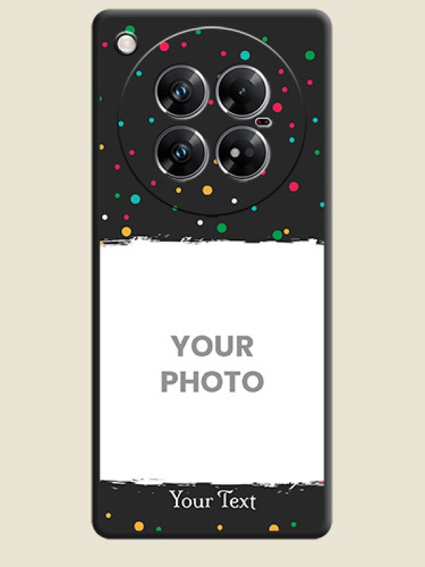 Custom Multicolor Dotted Pattern with Text On Space Black Custom Soft Matte Mobile Back Cover - Infinix Zero 40 5G - alternate view