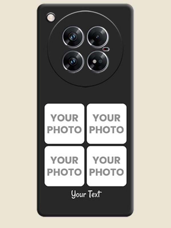 Custom Floral Art with 6 Image Holder on Photo On Space Black Custom Soft Matte Mobile Back Cover - Infinix Zero 40 5G - alternate view