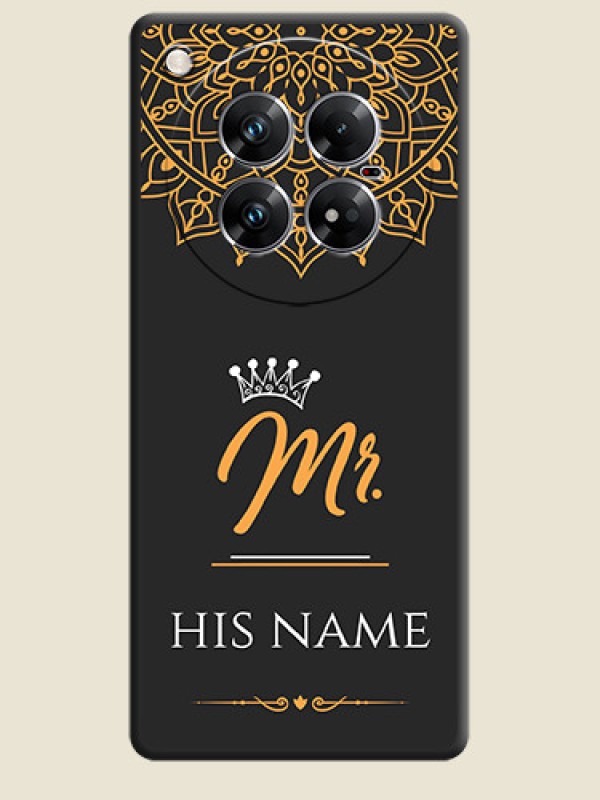 Custom Mr Name with Floral Design On Space Black Custom Soft Matte Mobile Back Cover - Infinix Zero 40 5G - alternate view