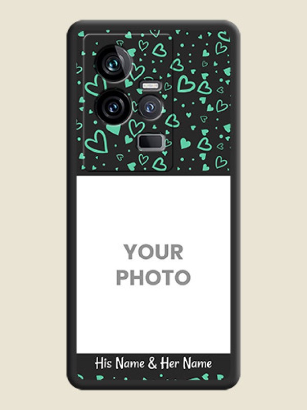 Custom Sea Green Indefinite Love Pattern on Photo on Space Black Soft Matte Mobile Cover - iQOO 11 5G - alternate view