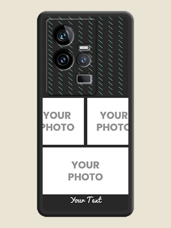 Custom Cross Dotted Pattern with 2 Image Holder  on Personalised Space Black Soft Matte Cases - iQOO 11 5G - alternate view