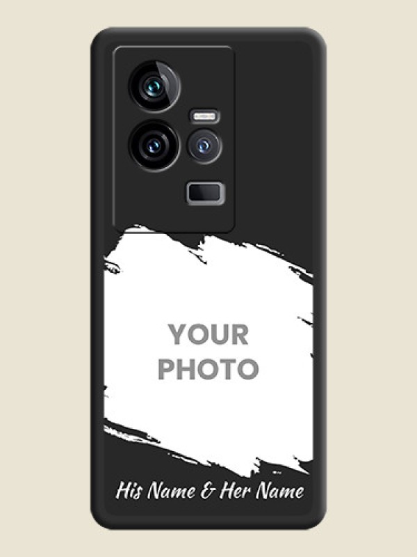 Custom Grunge Brush Strokes on Photo on Space Black Soft Matte Back Cover - iQOO 11 5G - alternate view