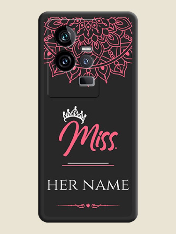 Custom Mrs Name with Floral Design on Space Black Personalized Soft Matte Phone Covers - iQOO 11 5G - alternate view